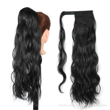 Factory Price Top quality Different Color Chorliss For Kids Water Wave Ponytail Synthetic Wrap Around Ponytails Hair Extensions